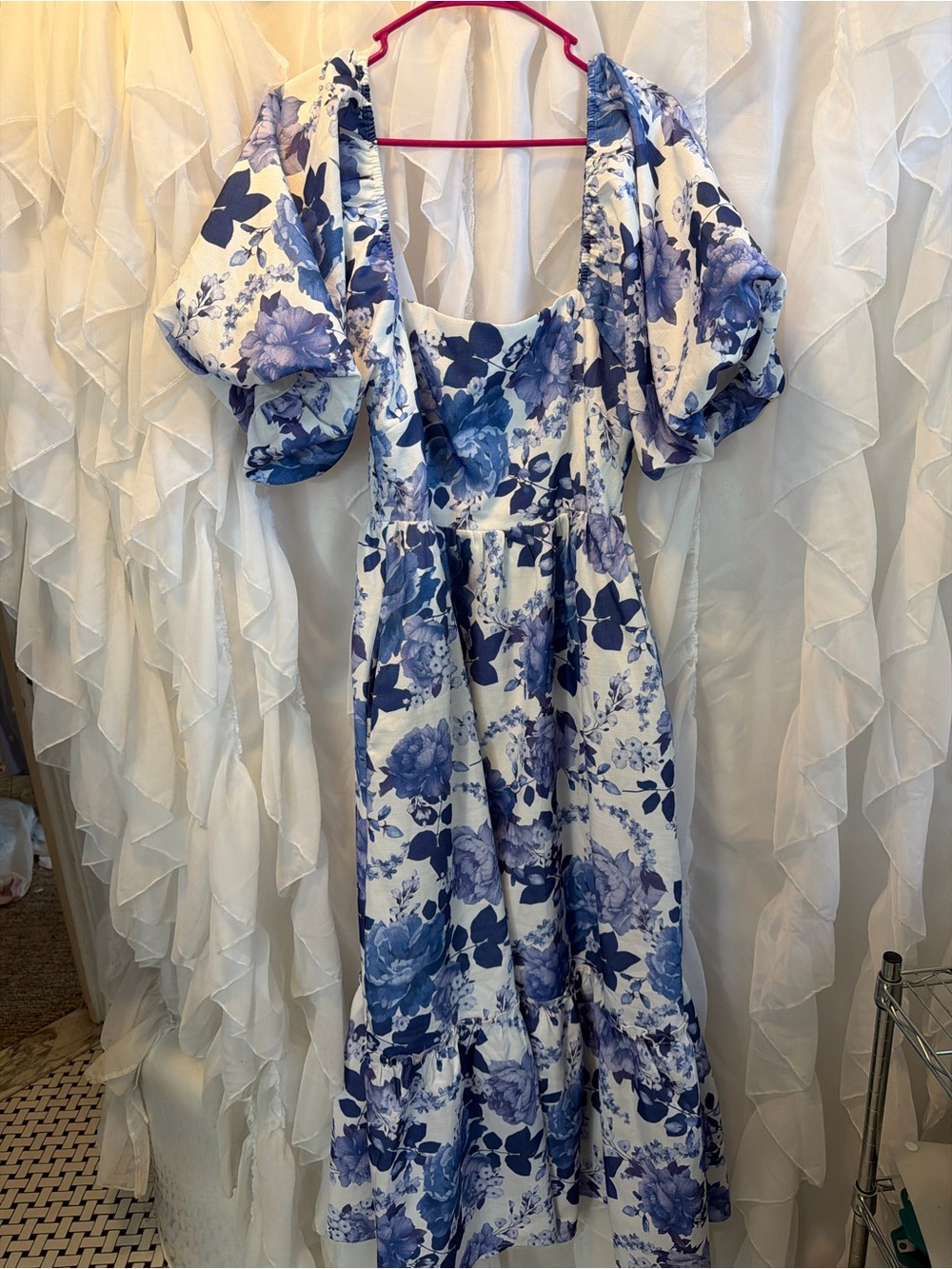 Pinkblush Blue and White Floral Maxi Dress